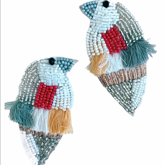 Beaded Rio Bird Earrings - Picture 2 of 3